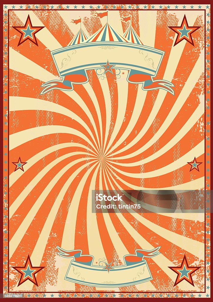 Orange circus retro An orange vintage circus background with a vortex for a poster Circus stock vector
