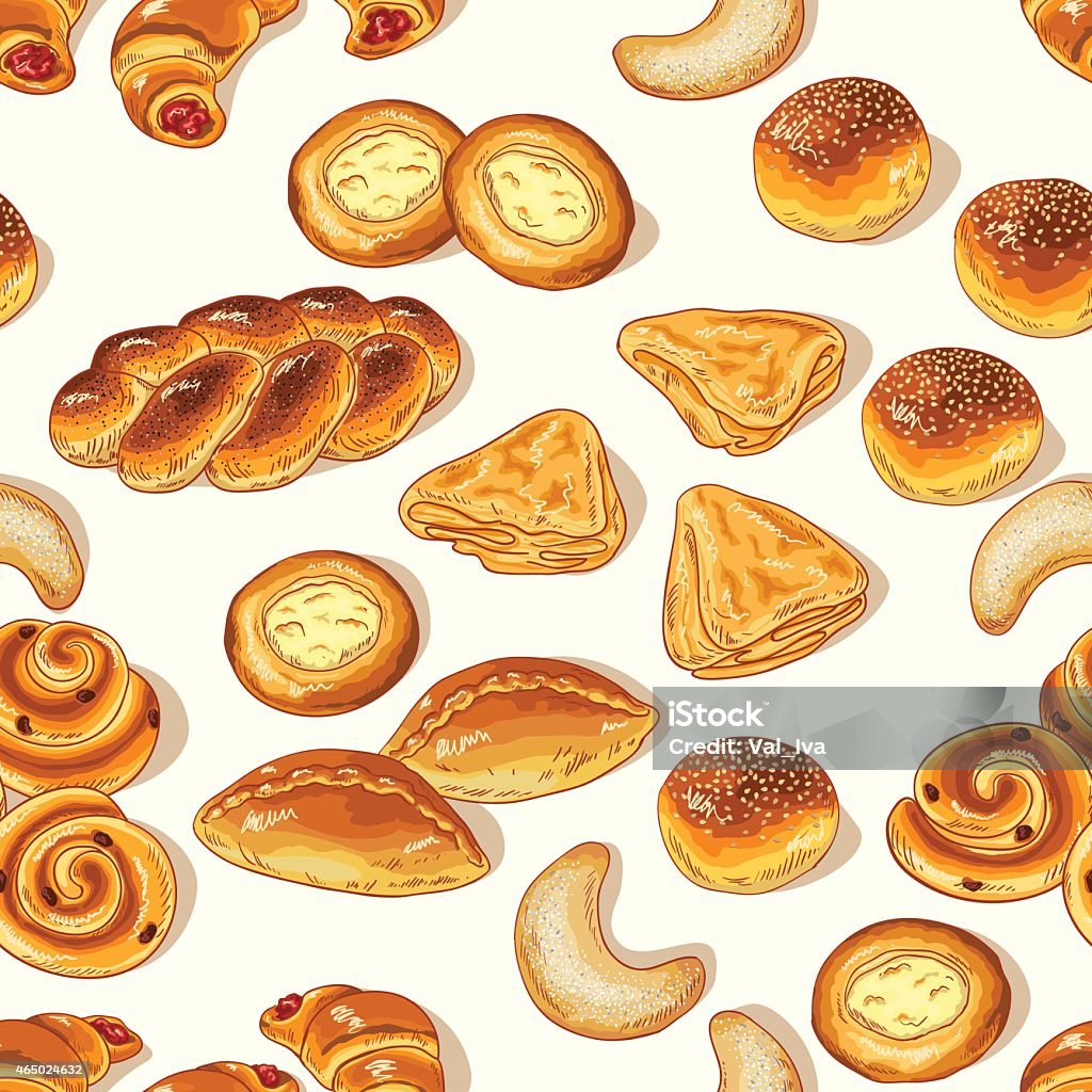 Pattern Roti Bakery Bakery Pattern Stock Illustration - Download Image Now - 2015 ...