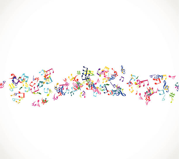 音楽を背景に、ノートベクターイラストレーション - sheet music music musical note pattern点のイラスト素材／クリップアート素材／マンガ素材／アイコン素材
