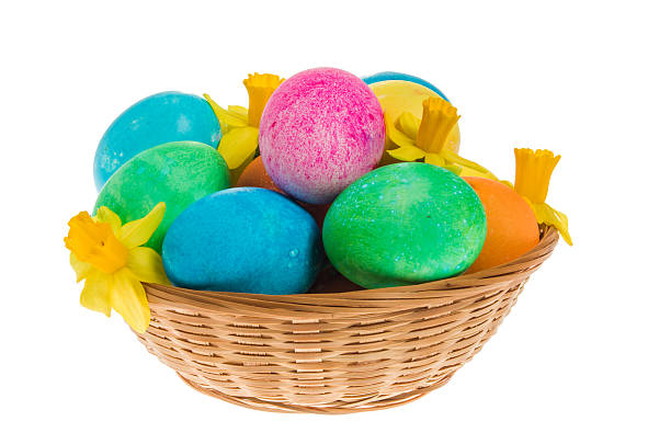 istock WIcker basket of dyed eggs and flowers side 465027012