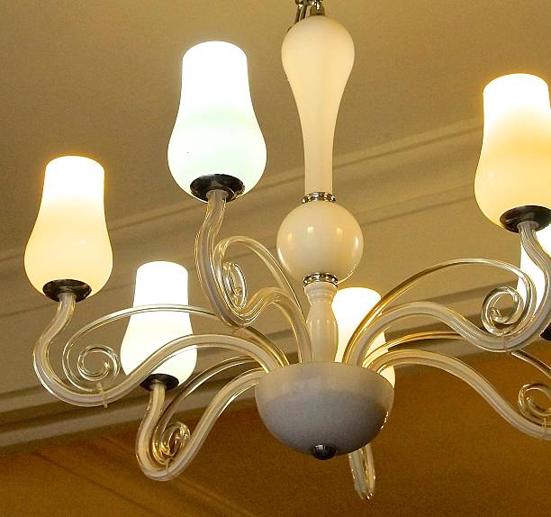istock Contemporary light chandelier on closeup 465027378
