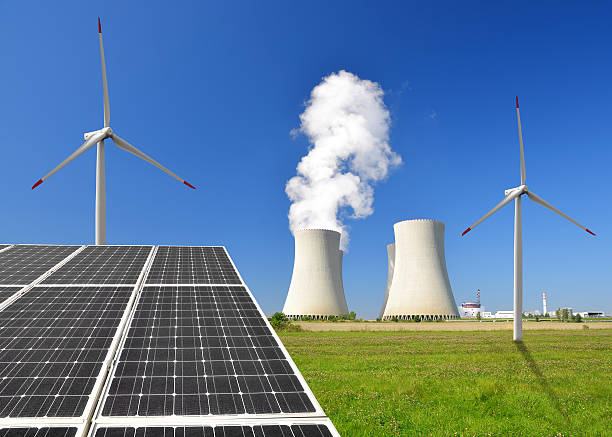 энергии концепция - environment risk nuclear power station technology стоковые фото и изображения