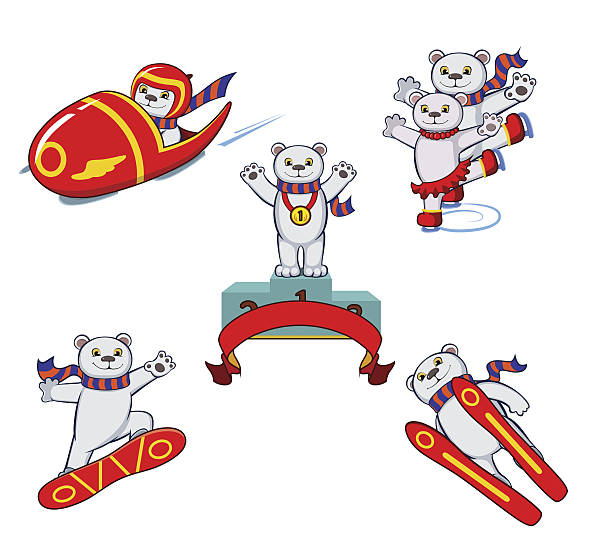 ilustrações de stock, clip art, desenhos animados e ícones de desportos de inverno - ski jumping snowboarding snowboard jumping