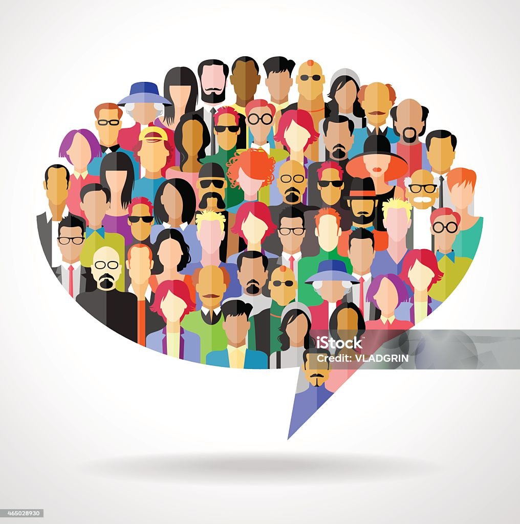 Avatar people in the form of speech bubble Avatar people in the form of speech bubble The concept of  communication. The file is saved in the version AI10 EPS. This image contains transparency. Group Of People stock vector