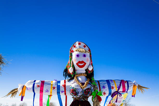 istock Scarecrow against the blue sky 465029646