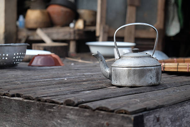 istock Antique Kettle on the table outdoor 465029900