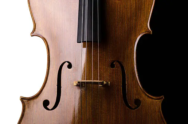 Violoncello with gradient background.