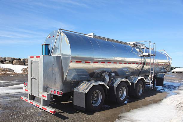 Tank trailer at an industrial site.