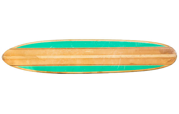 istock Vintage 1960s surfboard that is teal on the sides 465032758