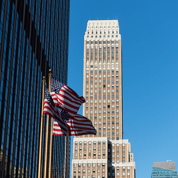 istock USA Flags in New York 465033024