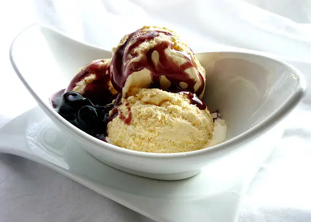 Vanilla ice cream with amarena