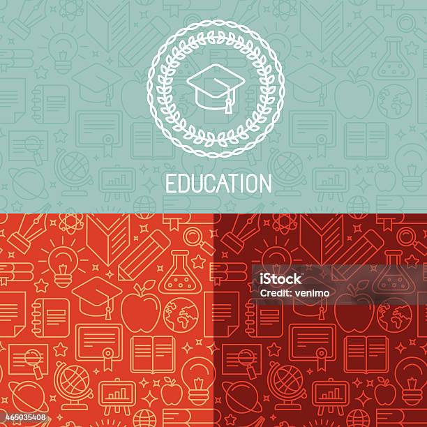 Vector Educational Logo Design Stock Illustration - Download Image Now - University, Education, Pattern