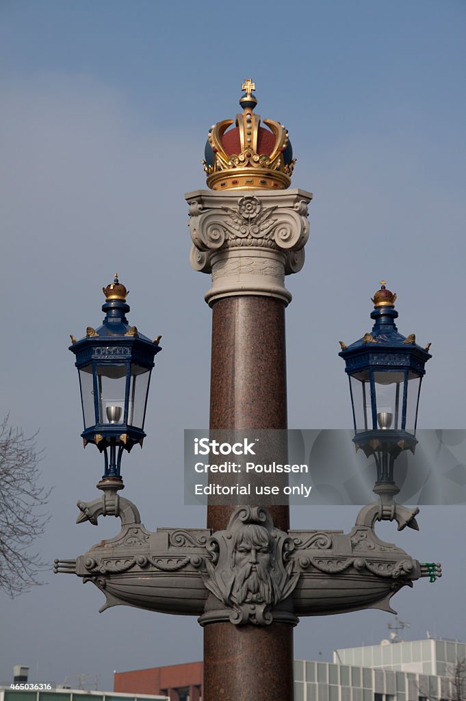 Blue Bridge in Amsterdam Amsterdam,Netherlands- February 17, 2015: The Blue Bridge (bridge no. 236) in Amsterdam is a bridge over the Amstel River, which connects the Rembrandtplein area with the Waterlooplein. 2015 Stock Photo