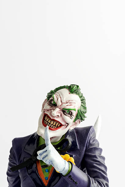 Istanbul, Turkey - February 28, 2015: Batman movie character's name is Joker. Toy is front white background.