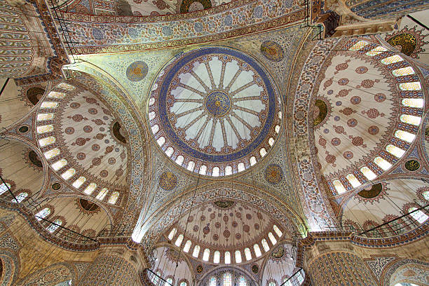 Istanbul, Turkey - November 27, 2014: Interior of Sultan Ahmed Mosque known as Blue Mosque in Istanbul, Turkey.