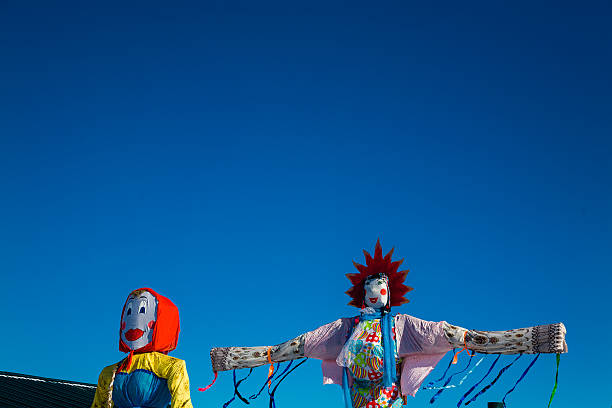 istock Scarecrow against the blue sky 465037124