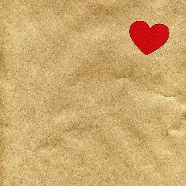 istock red heart on the kraft paper 465040401