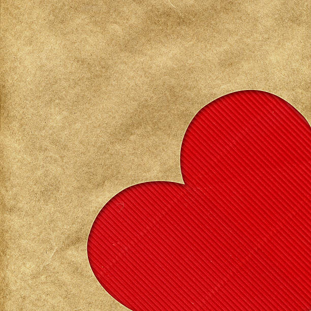 istock red heart on the kraft paper 465040413
