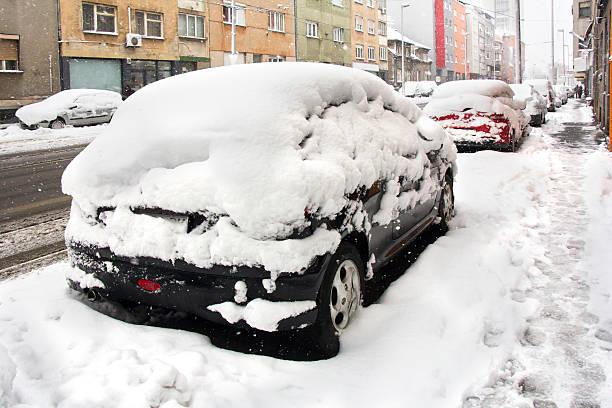 istock Parked Cars covered with snow 465041990