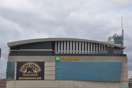 Boston, MA, USA - September 13, 2014: The TD Garden in Boston. This is the home stadium of the Boston Bruins hockey team and the Boston Celtics baseball team located in Boston.