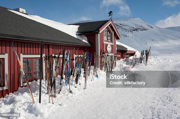 Crosscountry Skis Outside Mountain Resort In Jotunheimen Stock Photo - Download Image Now