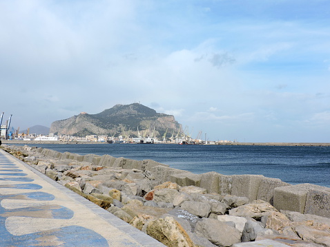 Palermo harbor viewed from the Foro Italico