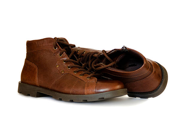 istock Casual mens ankle boots in brown vintage leather 465048919
