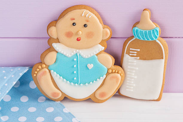Baby shower icing cookies