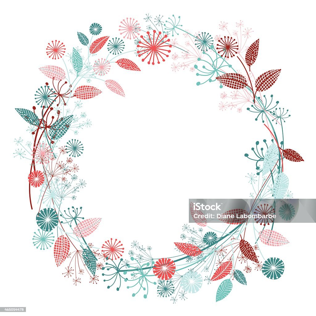 Corona de flores silvestres jardín - arte vectorial de 2015 libre de derechos