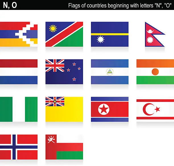 Vector illustration of Flags of countries - 