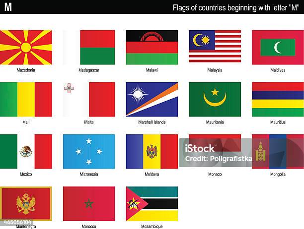 Flags Of Countries M Stock Illustration - Download Image Now - 2015, Cut Out, Flag