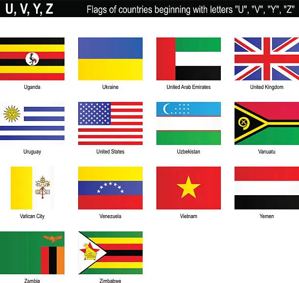 Vector illustration of Flags of countries - 