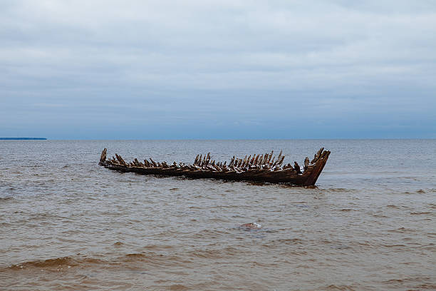 istock The old ruined ship in Baltic sea 465057042