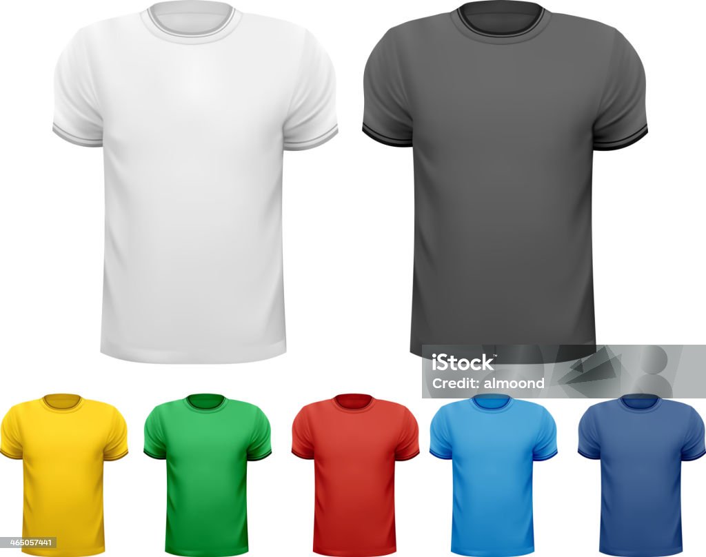 黒およびカラー男性 Tシャツです。 デザインテンプレート。 ベクター - Tシャツのロイヤリティフリーベクトルアート
