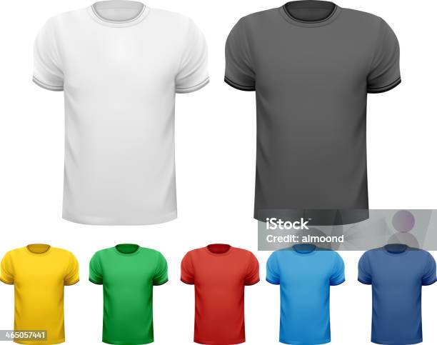 黒およびカラー男性 Tシャツです デザインテンプレート ベクター - Tシャツのベクターアート素材や画像を多数ご用意 - Tシャツ, バリエーション, サイズ