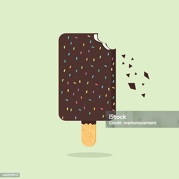 Ice Cream Bite Stock Illustration - Download Image Now - 2015, Crumb, Dessert - Sweet Food