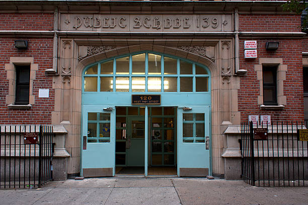 Harlem school entrance stock photo