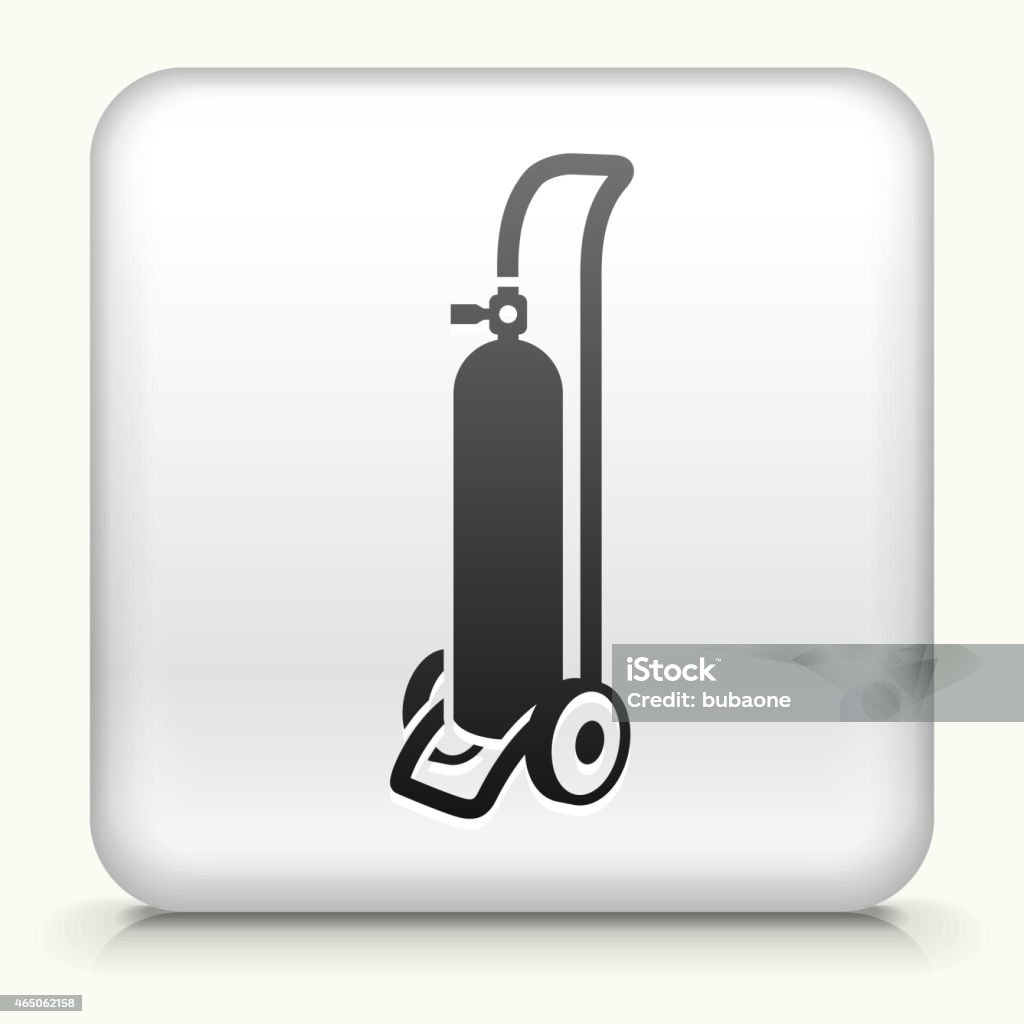 Botón cuadrado con tanque de oxígeno de arte vectorial libre de derechos - arte vectorial de 2015 libre de derechos