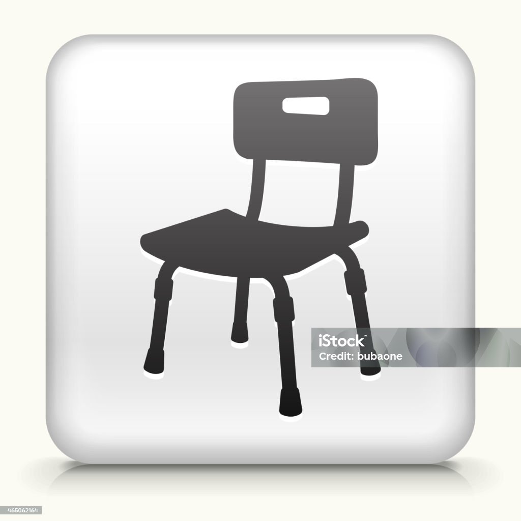 Botón cuadrado con silla para personas con discapacidades de arte vectorial libre de derechos - arte vectorial de 2015 libre de derechos