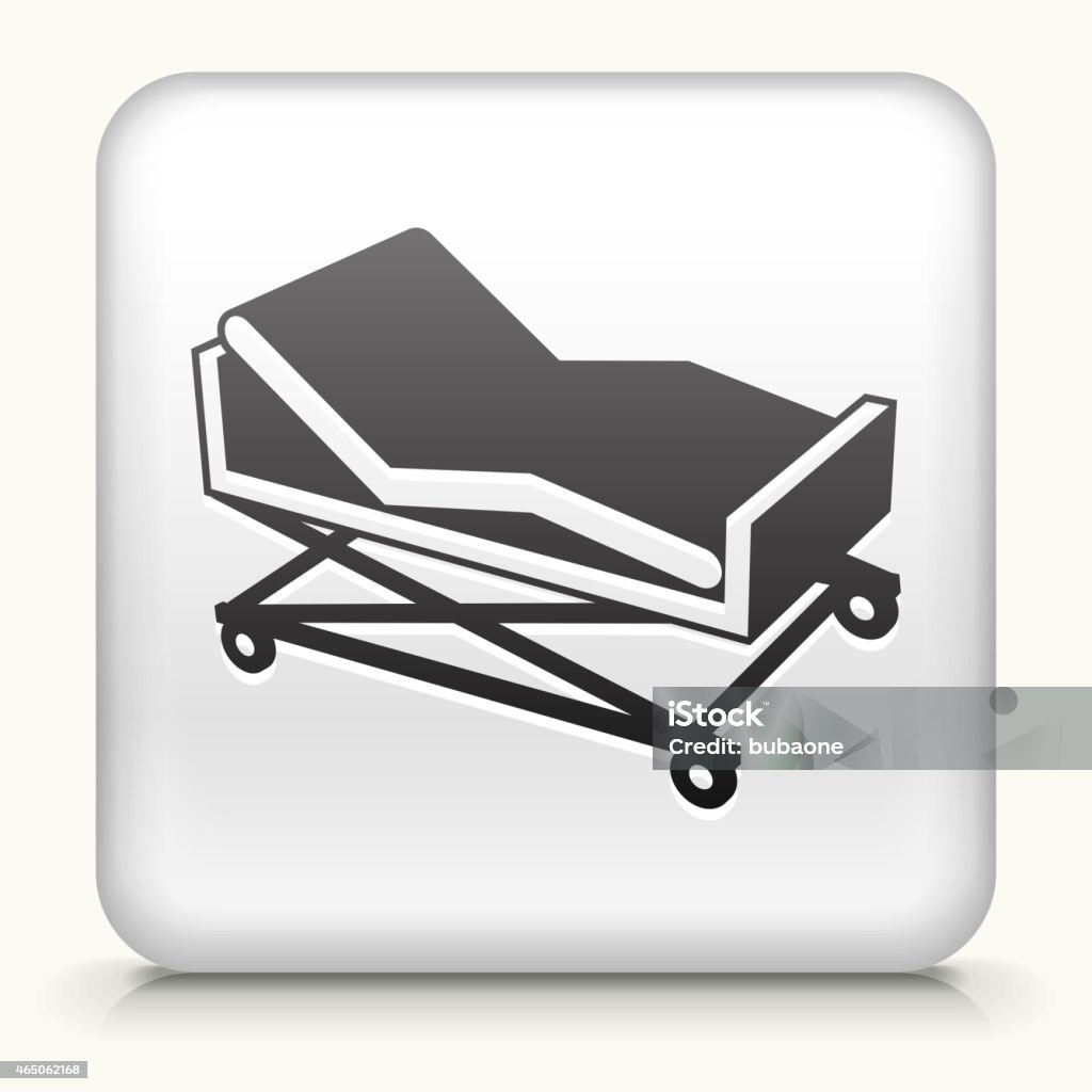 Botón cuadrado con cama de Hospital arte vectorial libre de derechos - arte vectorial de 2015 libre de derechos