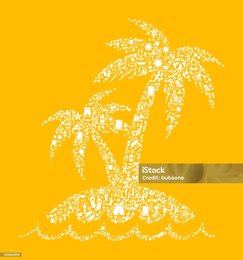 Lonely Island en verano de arte vectorial sin royalties de patrón - arte vectorial de 2015 libre de derechos