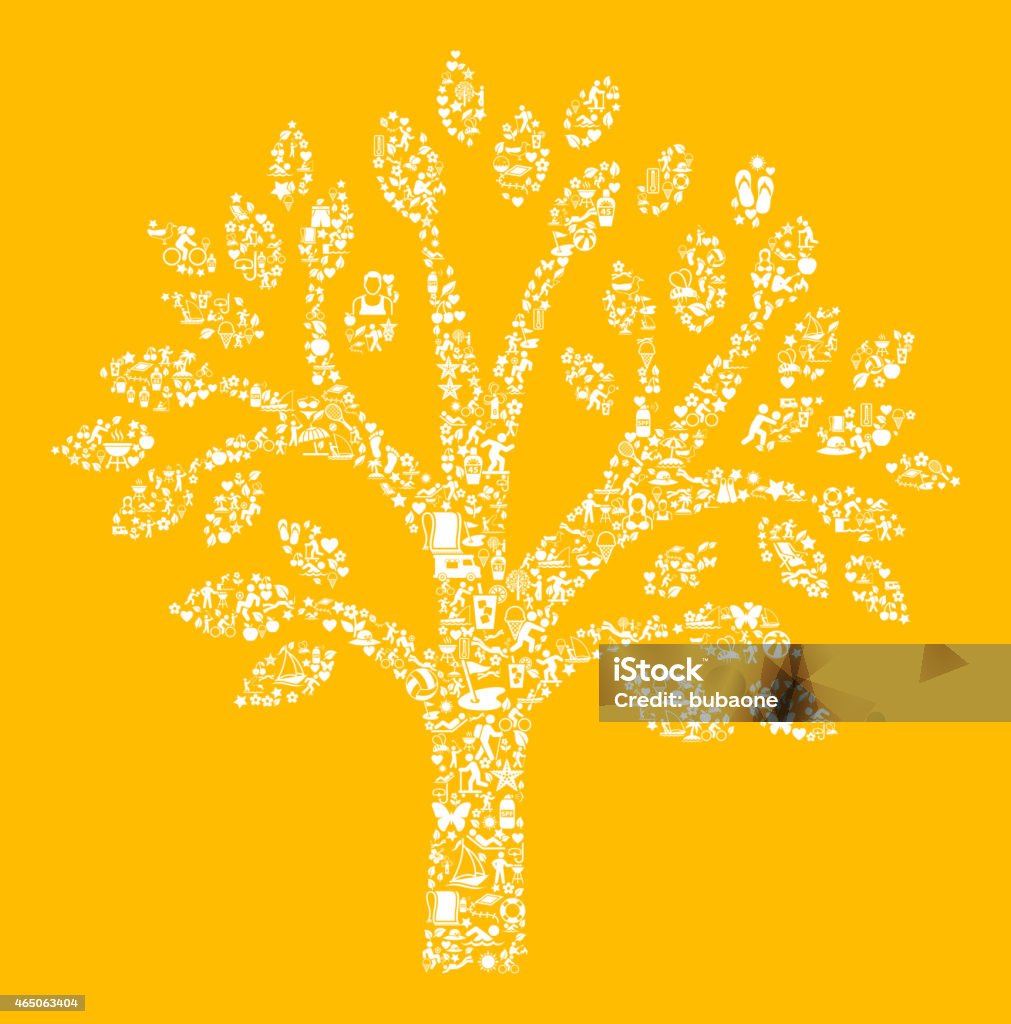 Árbol en verano de arte vectorial sin royalties de patrón - arte vectorial de 2015 libre de derechos