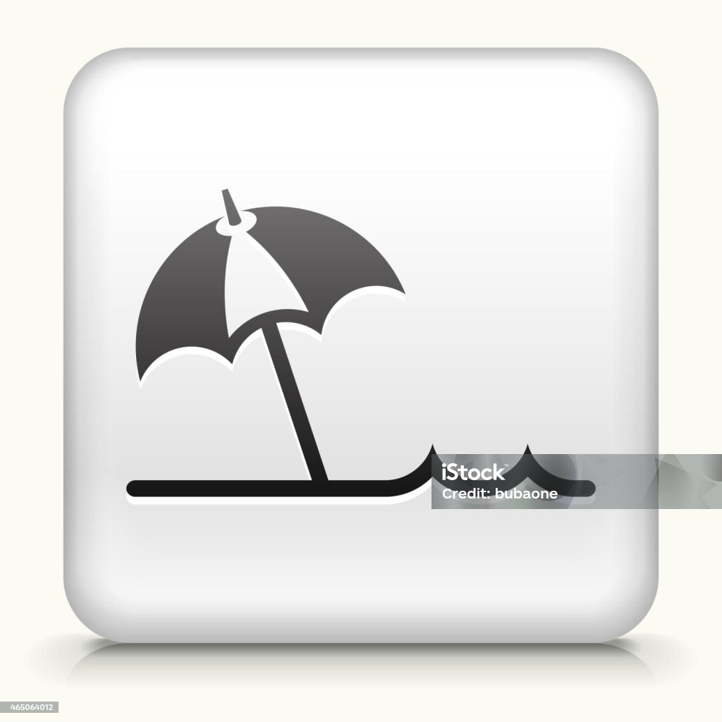 Botón cuadrado con sombrilla de playa de arte vectorial libre de derechos - arte vectorial de Infografía libre de derechos