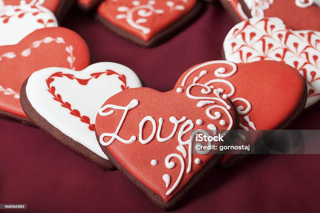 Gingerbread heart and tulips Appetizer Stock Photo