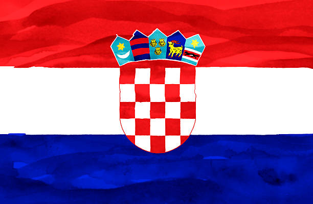 istock Painted flag of Croatia 465065067
