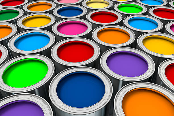 istock 3D colors painting buckets 465065672
