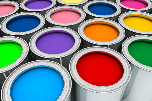 istock 3D colors painting buckets 465065678