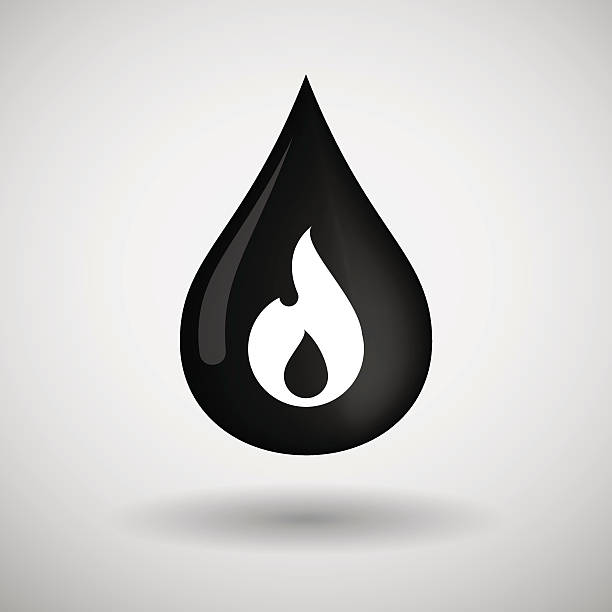 ilustrações, clipart, desenhos animados e ícones de óleo ícone de coleta com chama - fire backgrounds oil industry bonfire