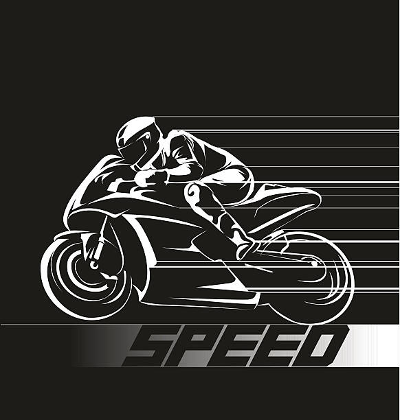 illustrazioni stock, clip art, cartoni animati e icone di tendenza di icona velocità di corsa - moto veloce
