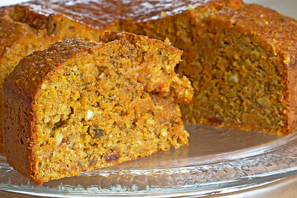 istock Homemade fresh carrot cake on a glass plate 465067731